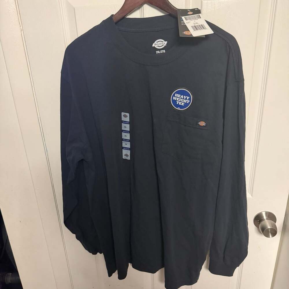 Dickies Heavyweight Long Sleeve Pocket T-Shirt Men's Dark Navy 2XL WL450DN